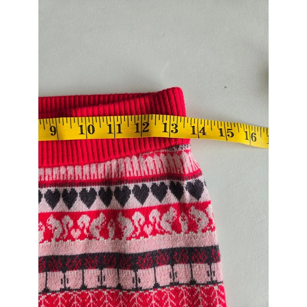 Free People FaLaLa Leggings Red Combo Fair Isle Knit S Cozy Christmas Nordic Ski